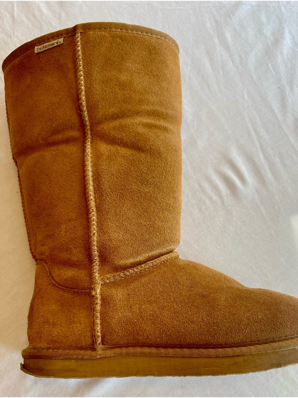 BearPaw Chestnut Brown Suede Shearling-Lined Mid-Calf Boots - Picture 7 of 7
